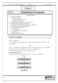 Computer Fundamental Chapter – 1 B.C.A