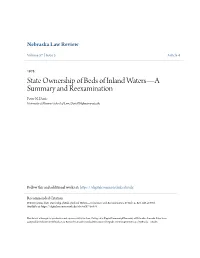 State Ownership of Beds of Inland Waters—A Summary and Reexamination Peter N