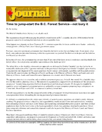 Time to Jump-Start the B.C. Forest Service—Not Bury It