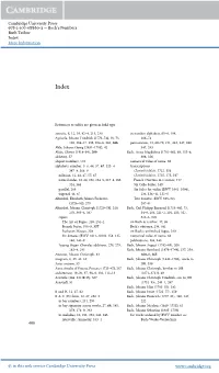 Bach's Numbers Ruth Tatlow Index More Information Www
