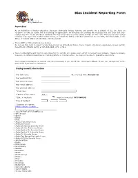 Bias Incident Reporting Form