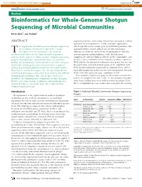 Bioinformatics for Whole-Genome Shotgun Sequencing of Microbial Communities