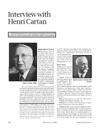 Interview with Henri Cartan, Volume 46, Number 7
