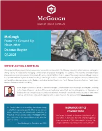 Mcgough from the Ground up Newsletter Dakotas Region Q1.2021
