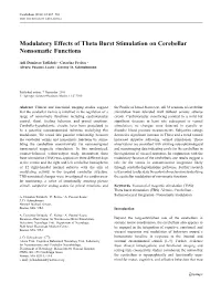 Modulatory Effects of Theta Burst Stimulation on Cerebellar Nonsomatic Functions