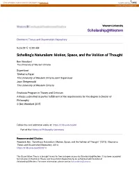 Schelling's Naturalism: Motion, Space, and the Volition of Thought