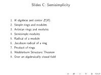 Slides C: Semisimplicity