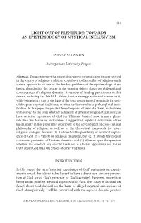 Towards an Epistemology of Mystical Inclusivism