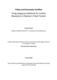 Tribes and Intrastate Conflict: Using Indigenous Methods for Conflict Resolution in Pakistan’S Tribal Frontier