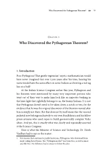 Who Discovered the Pythagorean Theorem? C 19