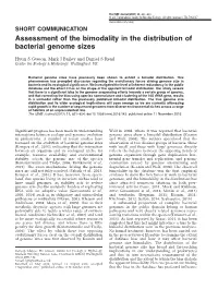 Assessment of the Bimodality in the Distribution of Bacterial Genome Sizes