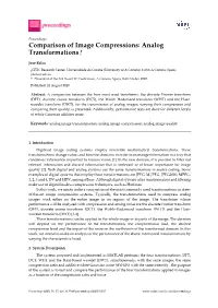Comparison of Image Compressions: Analog Transformations P