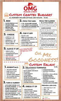 Custom Crafted Burgers Custom Salads