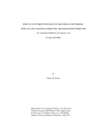 Effects of Etching Duration on the Surface Roughness