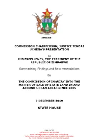 Justice Uchena's Presentation of Reports to the President.Pdf