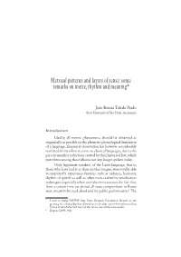 Metrical Patterns and Layers of Sense: Some Remarks on Metre, Rhythm and Meaning*