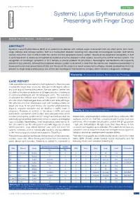Systemic Lupus Erythematosus Presenting with Finger Drop