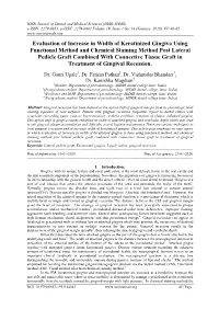 Evaluation of Increase in Width of Keratinized Gingiva Using