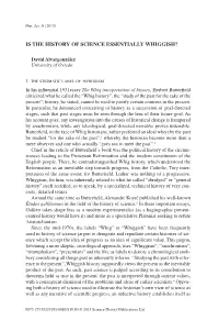 Is the History of Science Essentially Whiggish?