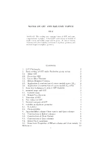 NOTES on GIT and RELATED TOPICS Contents 1. GIT