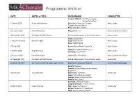 Programme Archive