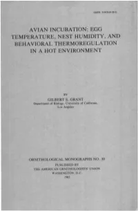 Temperature, Nest Humidity, and Behavioral Thermoregulation in a Hot Environment