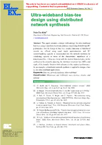 Ultra-Wideband Bias-Tee Design Using Distributed Network Synthesis