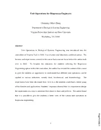 Unit Operations for Bioprocess Engineers