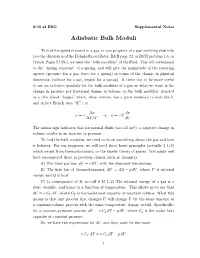 Adiabatic Bulk Moduli