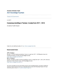 Consensus Building in Tunisia: a Study from 2011 - 2013