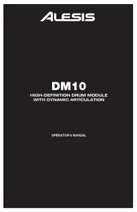Dm10 High-Definition Drum Module with Dynamic Articulation