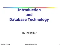 Evolution of Database Technology