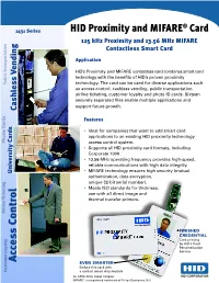 HID Proximity and MIFARE Card 6-01