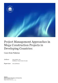 Project Management Approaches in Mega Construction Projects in Developing Countries