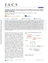 Scalable Synthesis of Inas Quantum Dots Mediated Through Indium Redox Chemistry Matthias Ginterseder, Daniel Franke, Collin F