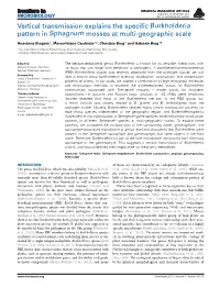 Vertical Transmission Explains the Specific Burkholderia Pattern In