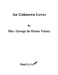 An Unknown Lover