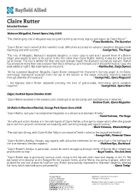 Claire Rutter Selected Reviews
