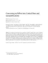 Converting Nextprot Into Linked Data and Nanopublications