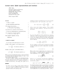 Lecture Notes: Qubit Representations and Rotations