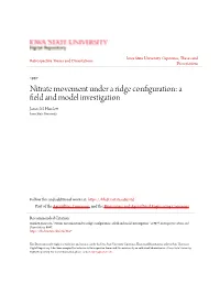 Nitrate Movement Under a Ridge Configuration: a Field Nda Model Investigation James M
