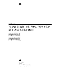 Power Macintosh 7300, 7600, 8600, and 9600 Computers