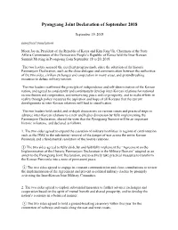 Pyongyang Joint Declaration of September 2018