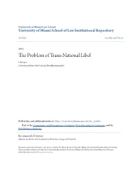 The Problem of Trans-National Libel, 60 Am