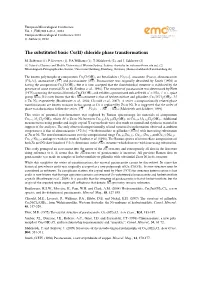 The Substituted Basic Cu(II) Chloride Phase Transformations