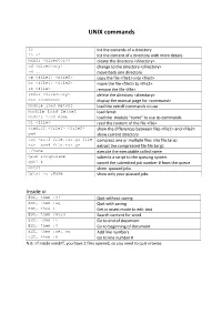 UNIX Commands