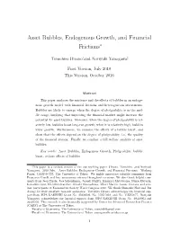Asset Bubbles, Endogenous Growth, and Financial Frictions∗