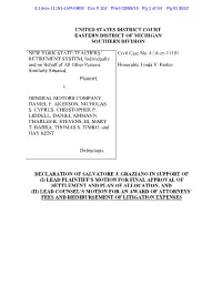 Declaration of Salvatore J. Graziano in Support of (I) Lead Plaintiff's Motion