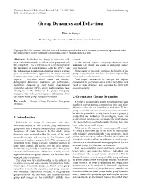 Group Dynamics and Behaviour