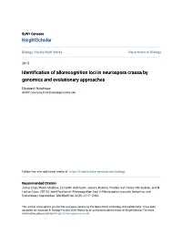 Identification of Allorecognition Loci in Neurospora Crassa by Genomics and Evolutionary Approaches